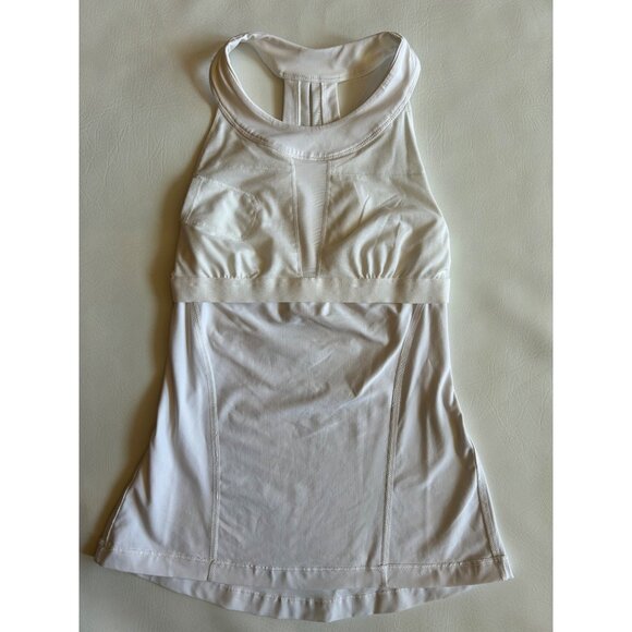 Lululemon Womens XS White Racerback Compression Tank Top Built in Bra - Picture 7 of 8